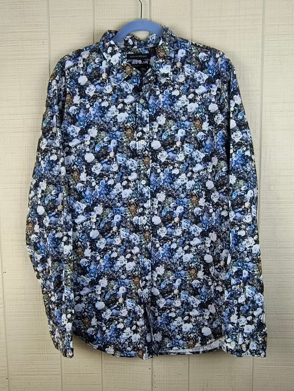 NWT Banana Republic Grant Fit Button Down Shirt Floral Print New Large Tall